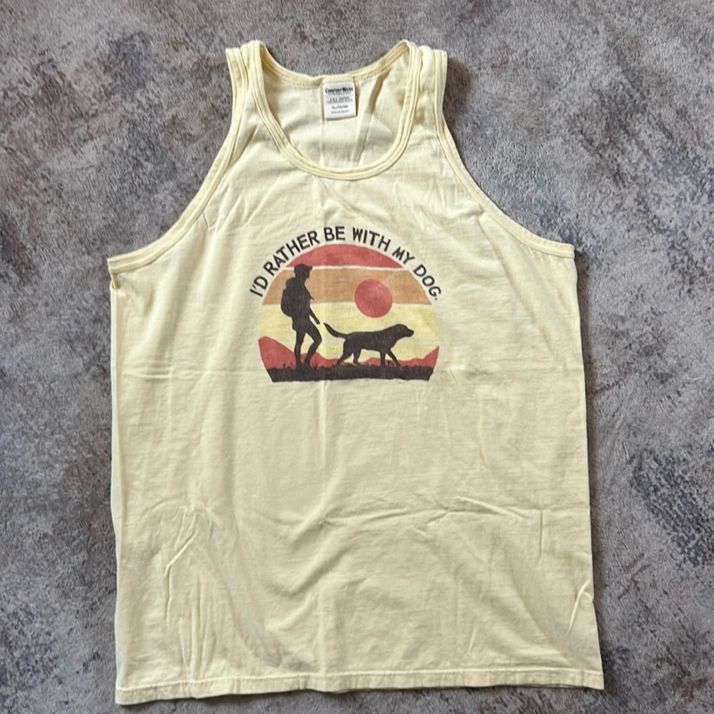COMFORTWASH yellow tank top. I’d rather we be w the my dog tank